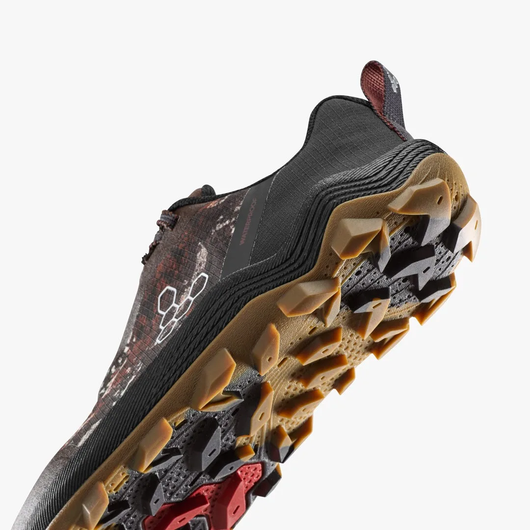 Кроссовки Vivobarefoot Primus Trail Flow Waterproof — мужская модель, серо-коричневый с узором, фото 7