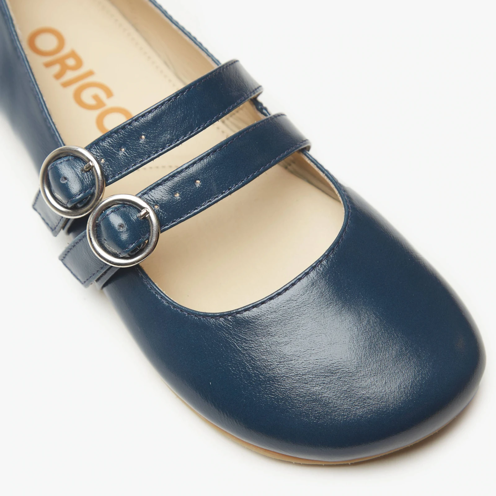 Босоногие туфли Origo Double Strap Mary Jane — лаковый сине-зелёный, фото 2