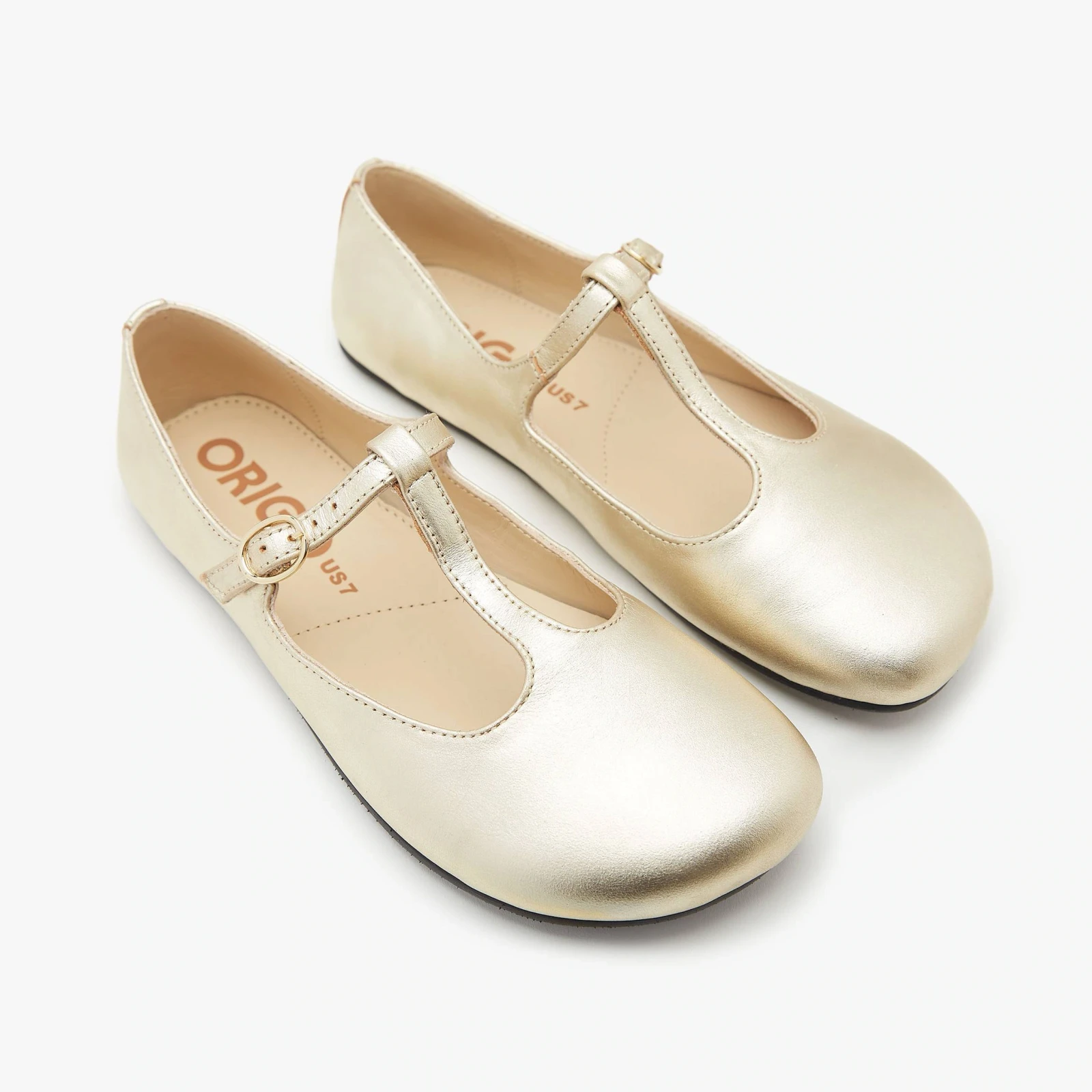 Босоногие туфли Origo Mary Jane T Strap — золотистый, фото 2