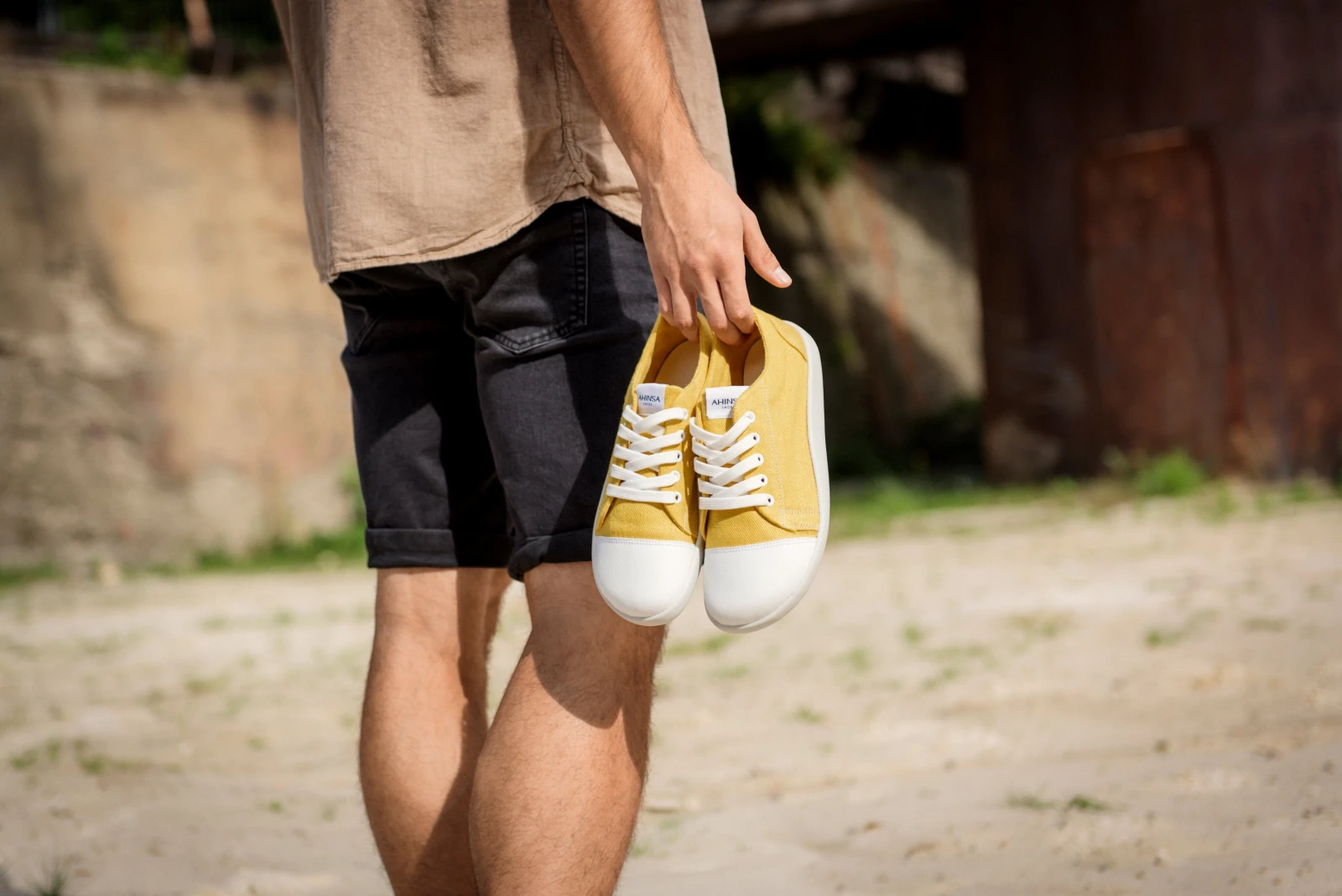Кроссовки Ahinsa Street Hemp Barefoot — горчичный, фото 15