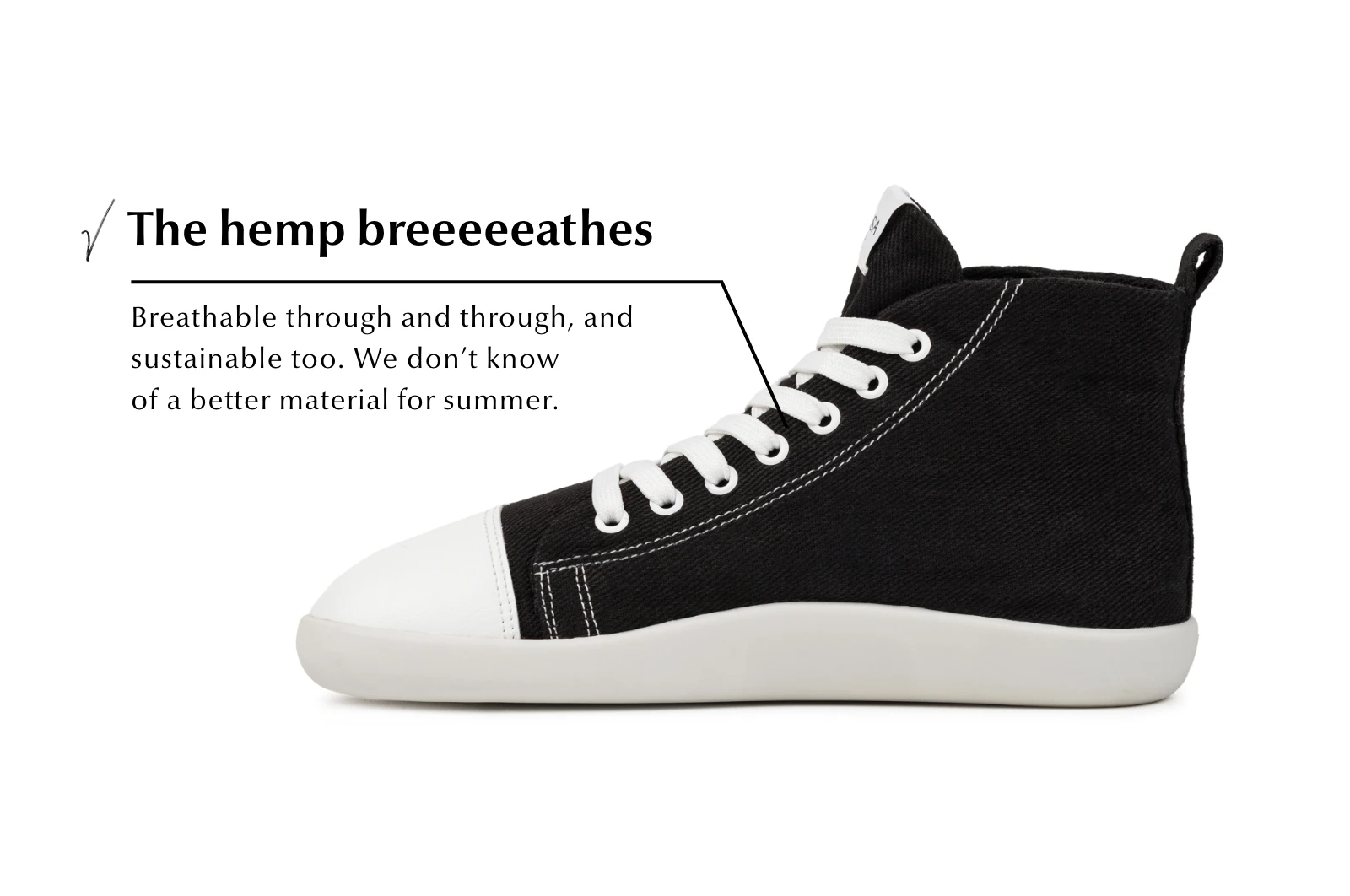 Кроссовки Ahinsa Street Hemp High-Top Barefoot — чёрный, фото 4